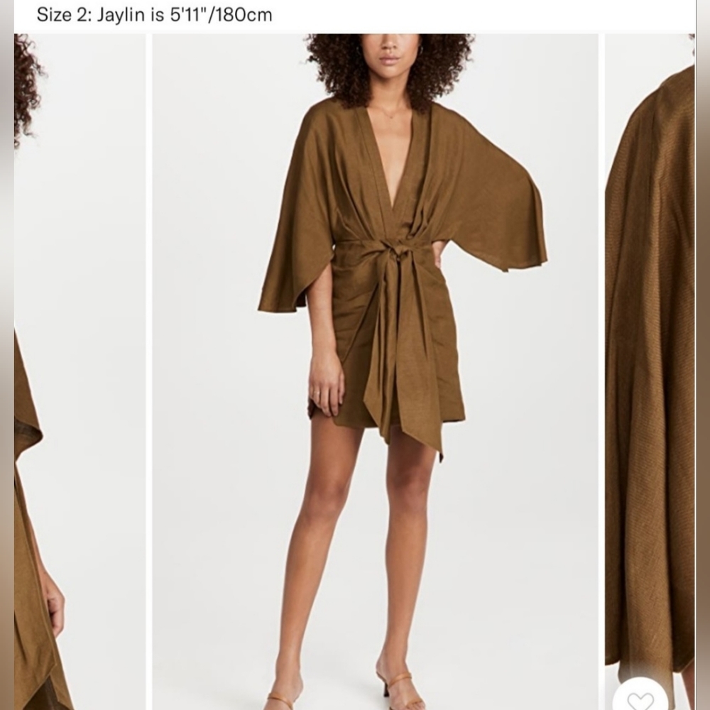 Significant Other Lola Linen Mini Wrap Dress NWT